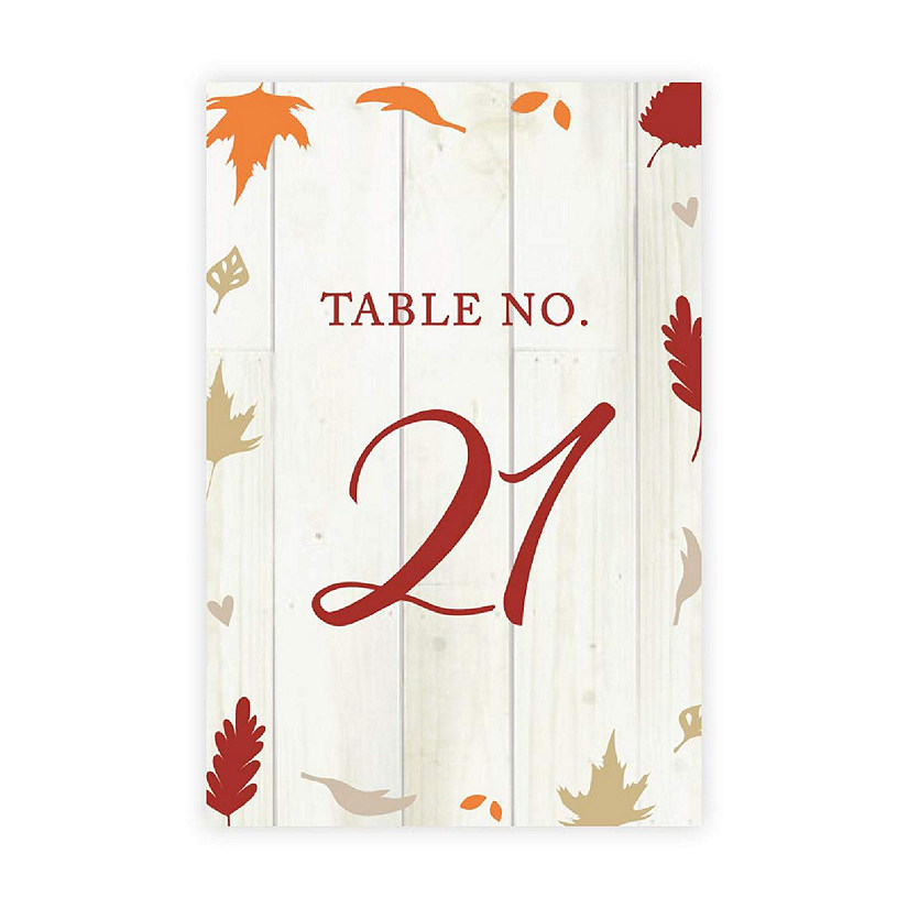 Fall Leaves Table Numbers 21 40 Image