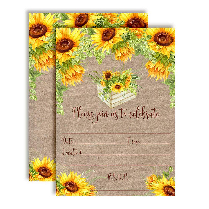 Fall Sunflower Invitations 40pc. by AmandaCreation Image