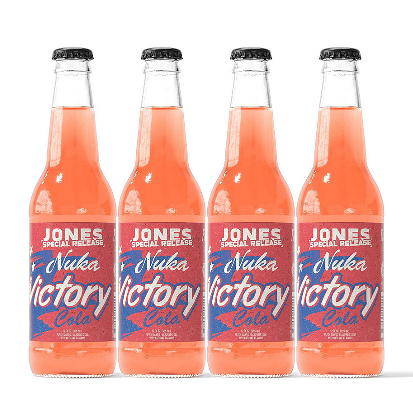 Fallout Jones Soda 12oz Nuka-Cola Victory Peach Mango Drink Set of 4 Image