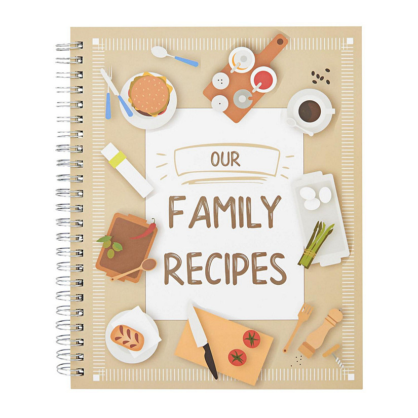 Family Recipe Book To Write In, Spiral Bound DIY Make Your Own Cookbook with 90 Pages (Blank Inside, 6.5 x 8.2 In) Image