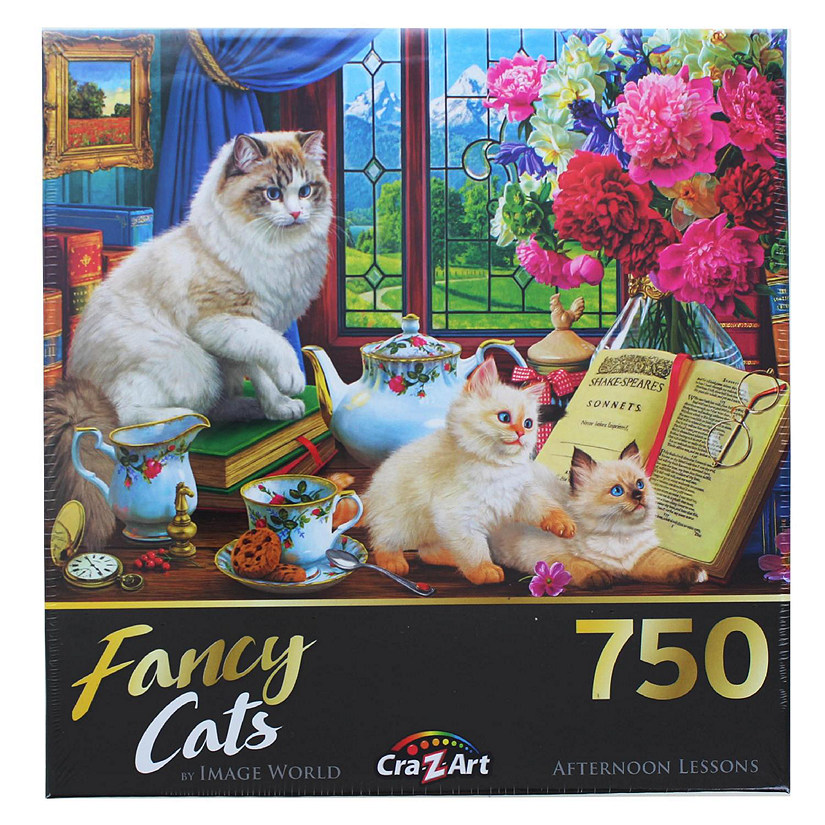 Fancy Cats Afternoon Lessons 750 Piece Jigsaw Puzzle Image
