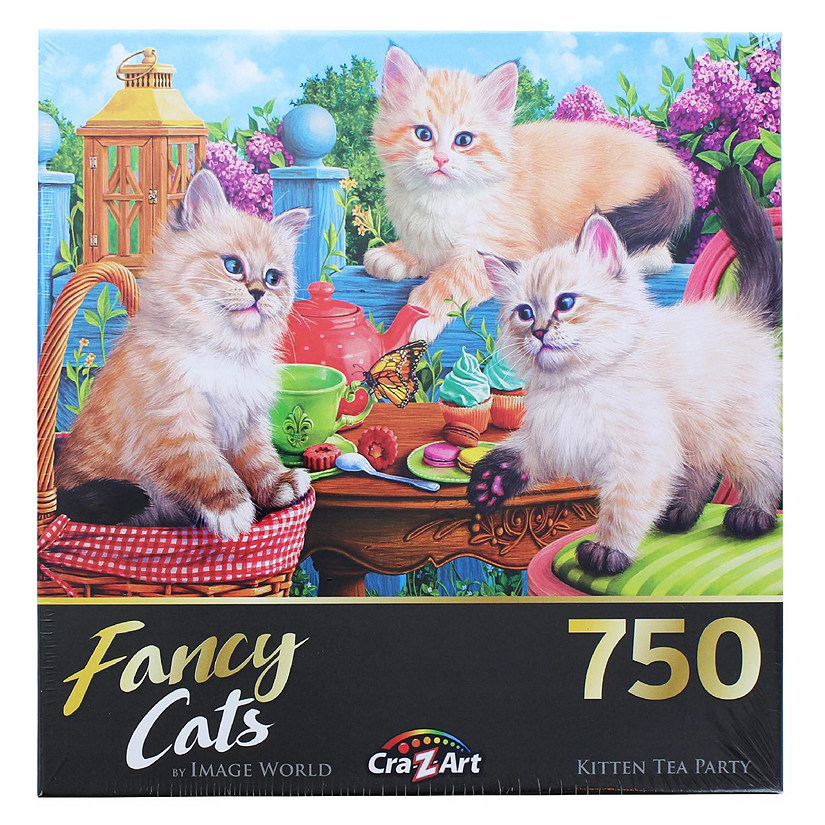 Fancy Cats Kitten Tea Party 750 Piece Jigsaw Puzzle Image
