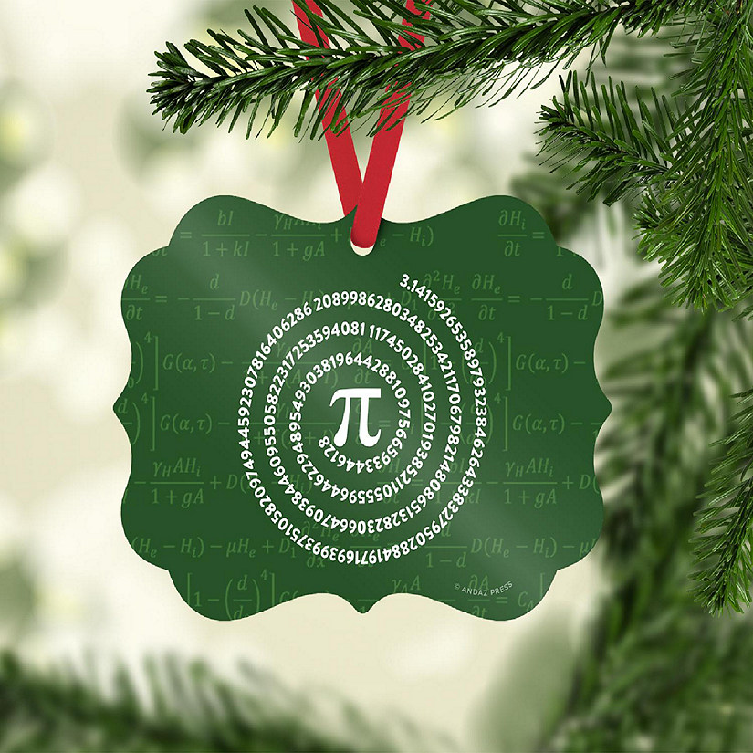 Fancy Frame Metal Ornament Value of Pi Image
