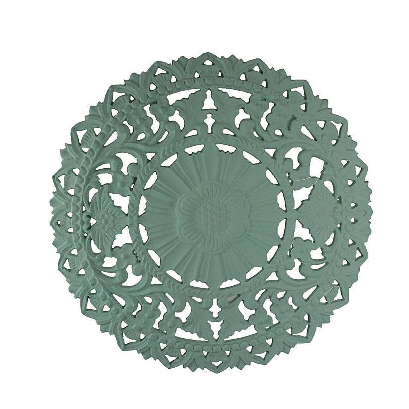 Fancy That 24 Inch Mint MDF Filigree Wall Art Home Decor Sculpture Decorative Floral Plaque Image