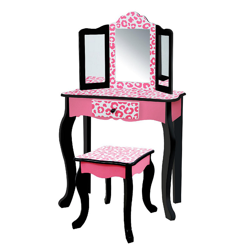 Fantasy Fields - Fashion Leopard Prints Gisele Play Vanity Set - Pink / Black Image