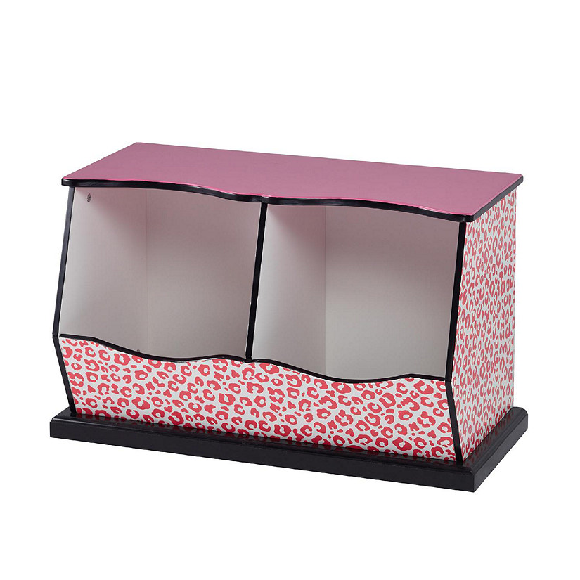 Fantasy Fields - Fashion Leopard Prints Miranda Toy Cubby Storage - Pink / Black Image