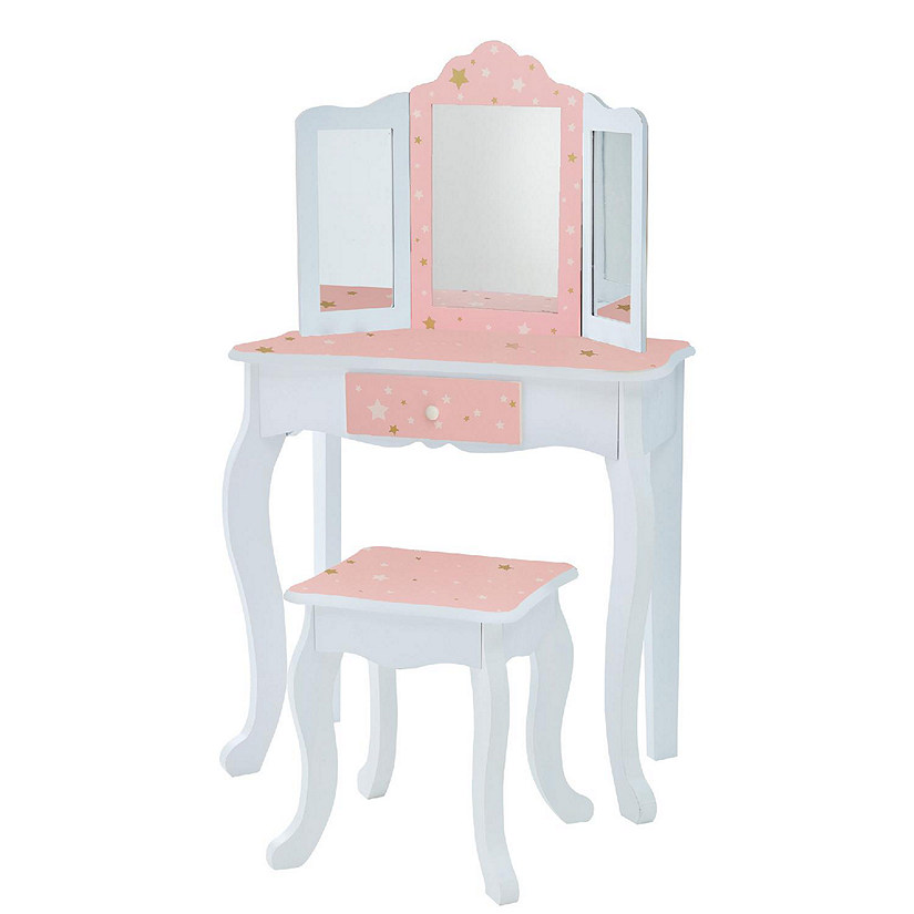 Fantasy Fields - Fashion Twinkle Star Prints Gisele Play Vanity Set - Pink / White Image