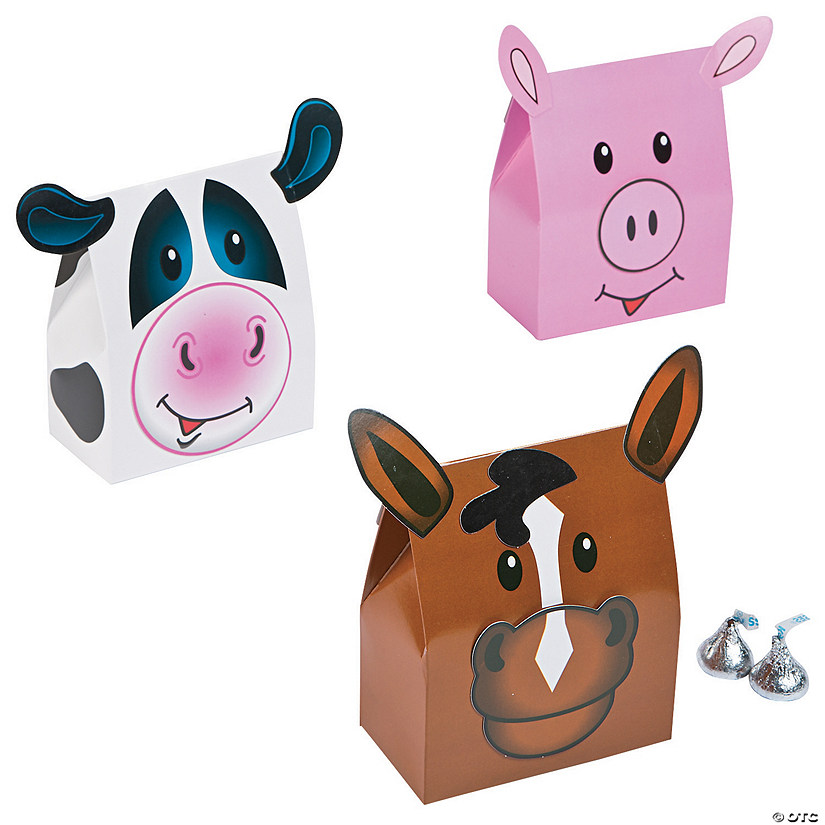 Farm Animal Party Favor Boxes - 12 Pc. Image