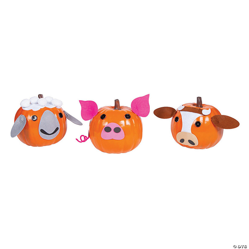 Farm Animal Pumpkin Decorating Craft Kit - Makes 12 Image