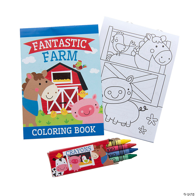 Farm Coloring Books with Crayons - 24 Pc. | Oriental Trading