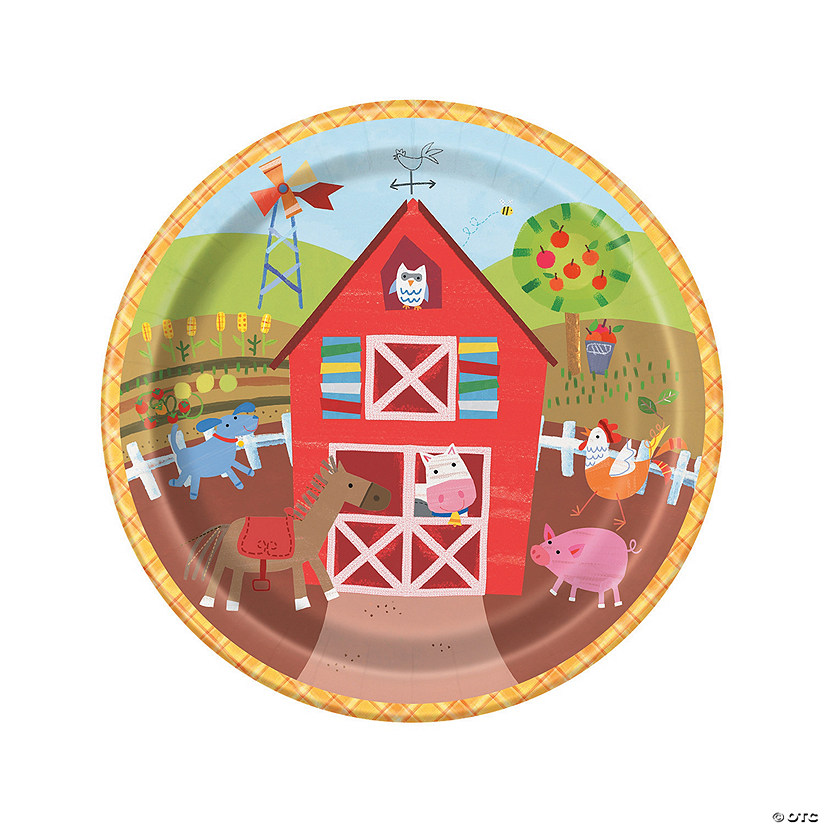 Farm Party Paper Dinner Plates - 8 Ct. Image