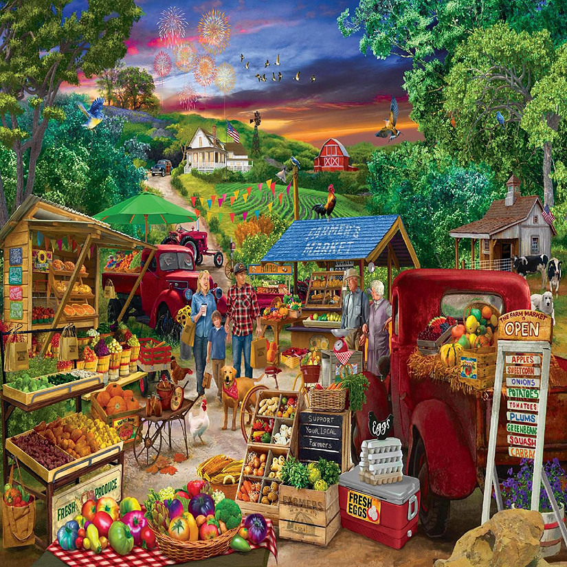 Farmer's Market Country Bumpkin 1000 Piece Jigsaw Puzzle Image
