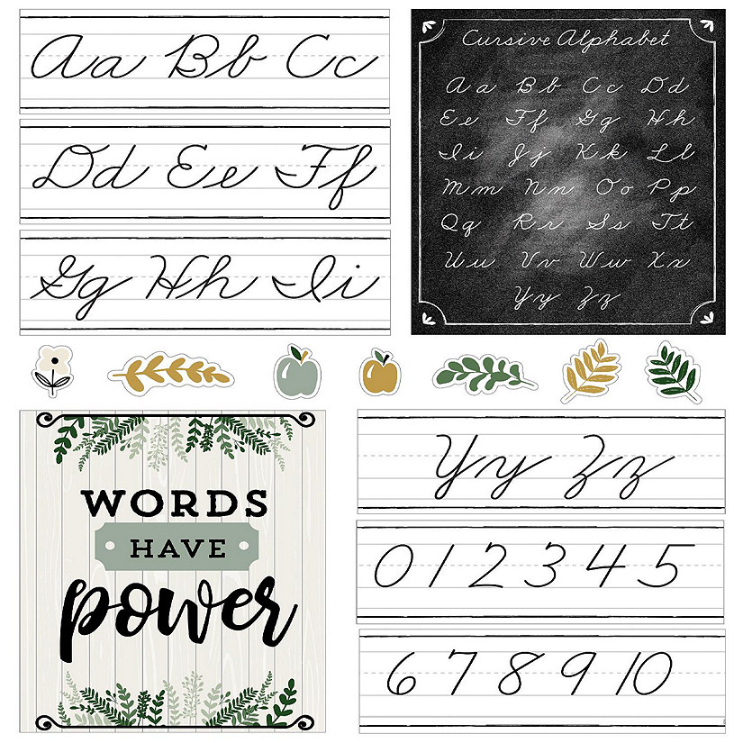 Farmhouse Alphabet Line: Cursive Bulletin Board Set Image