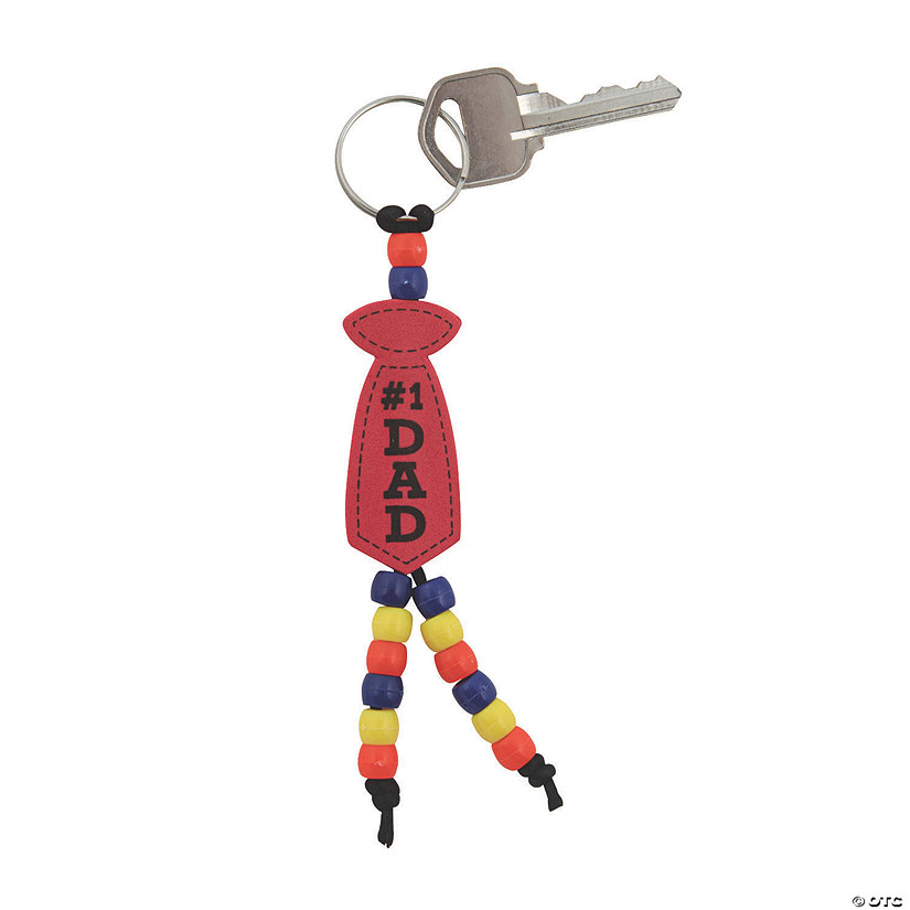 Father&#8217;s Day Beaded Keychain Craft Kit - Makes 12 Image