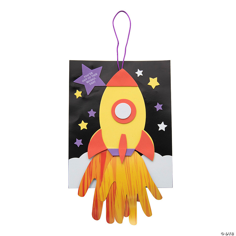 Father&#8217;s Day Handprint Rocket Sign Craft Kit - Makes 12 Image