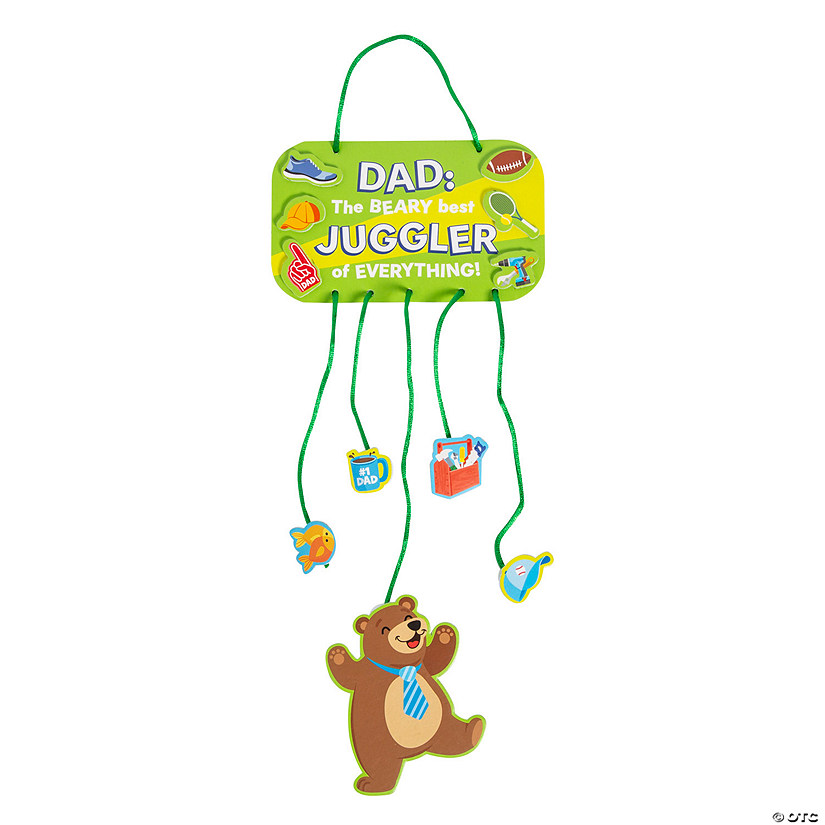 Father&#8217;s Day Papa Bear Juggling Mobile Sign Craft Kit - Makes 12 Image