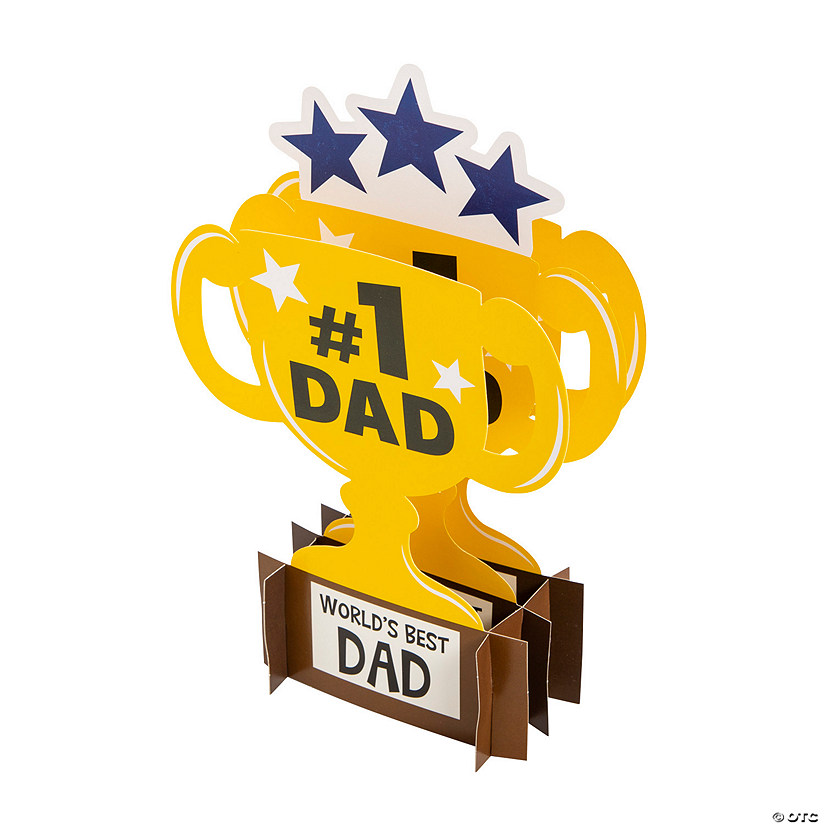 Father&#8217;s Day Party 3D World&#8217;s Best Dad Trophy Centerpiece Image