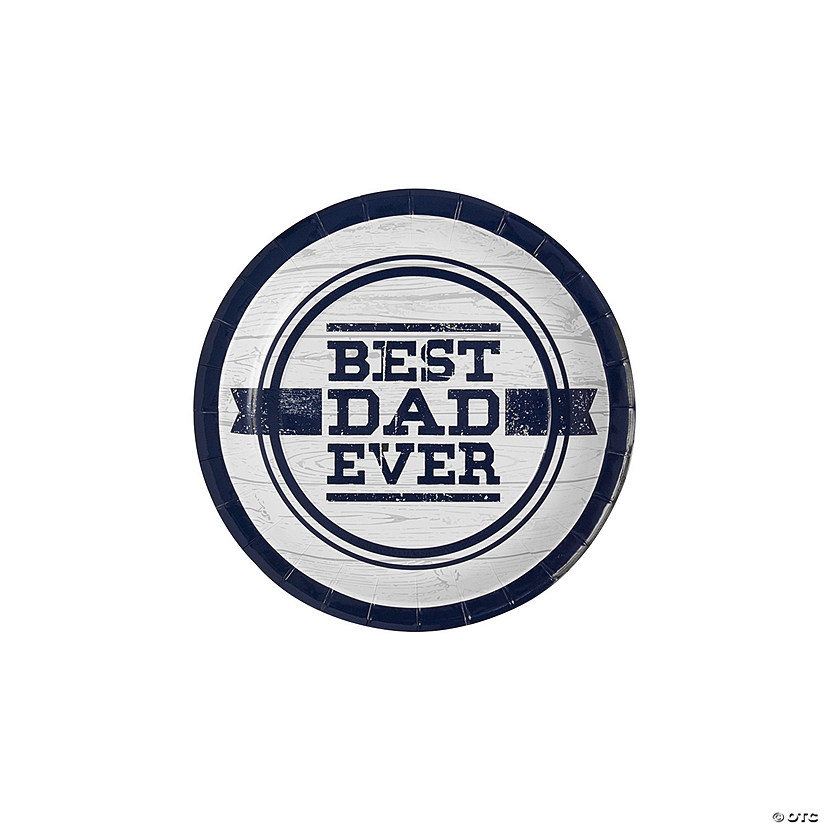 Father&#8217;s Day Party Best Dad Ever Paper Dessert Plates - 8 Ct. Image
