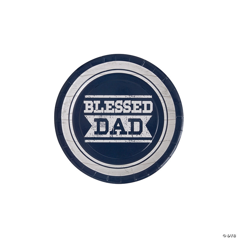 Father&#8217;s Day Party Blessed Dad Paper Dessert Plates - 8 Ct. Image