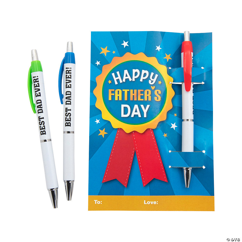 Father&#8217;s Day Pens with Card - 12 Pc. Image