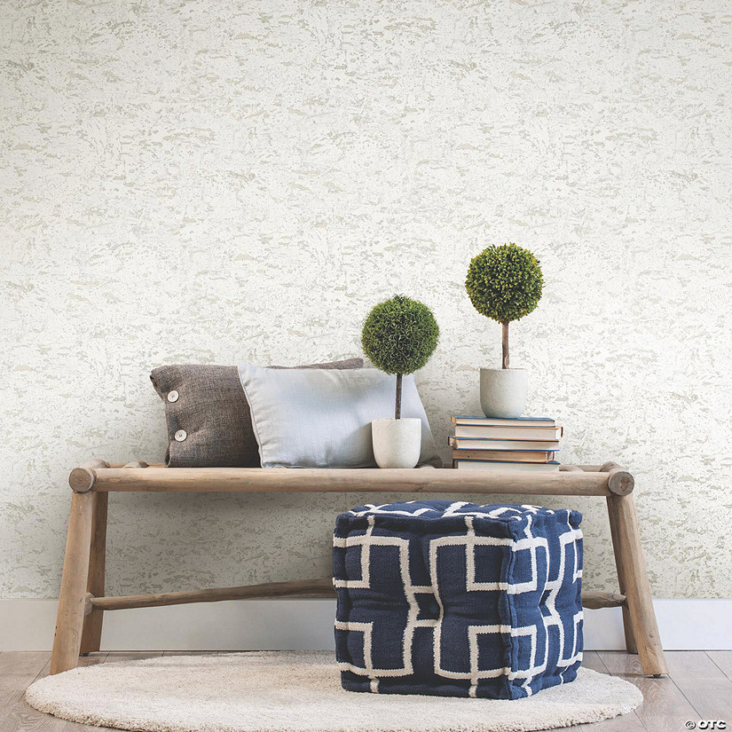 Faux Cork White Peel & Stick Wallpaper Image