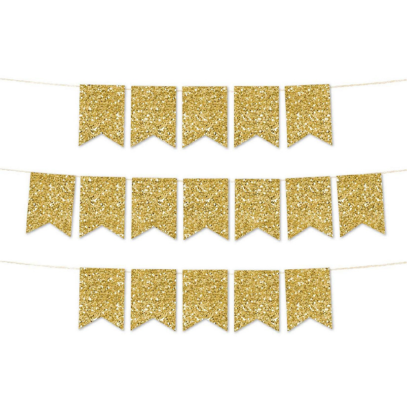 Faux Gold Glitter Pennant Image