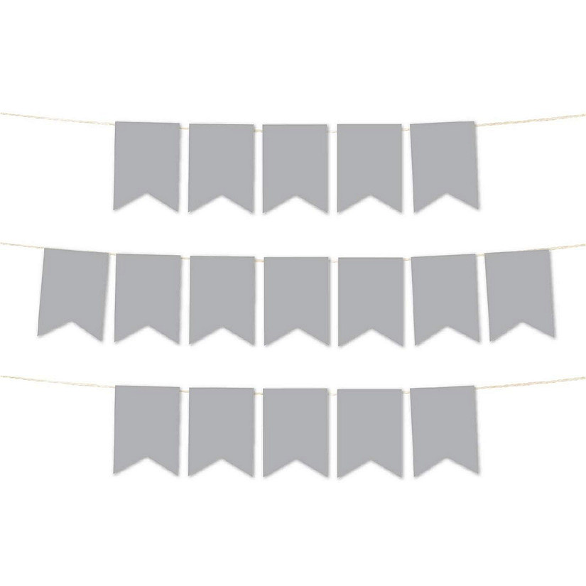 Faux Silver Glitter Pennant - 4 x 5.5 Inch Image