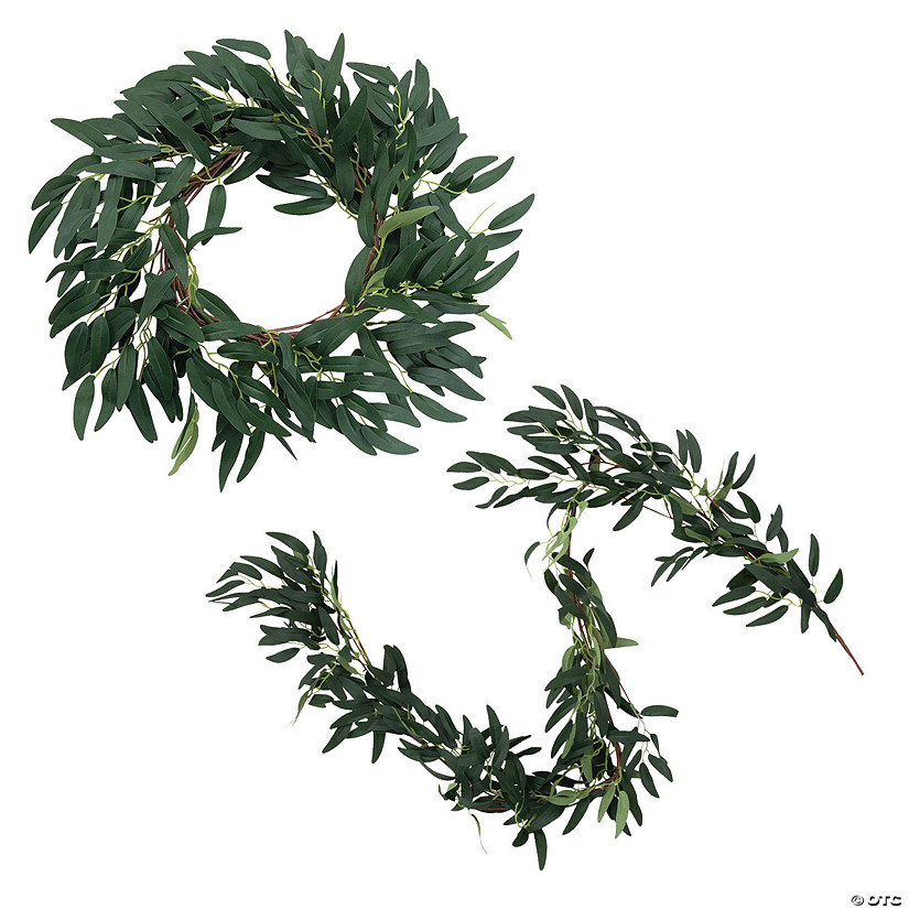 Faux Willow Wreath & Garland Kit - 2 Pc. Image