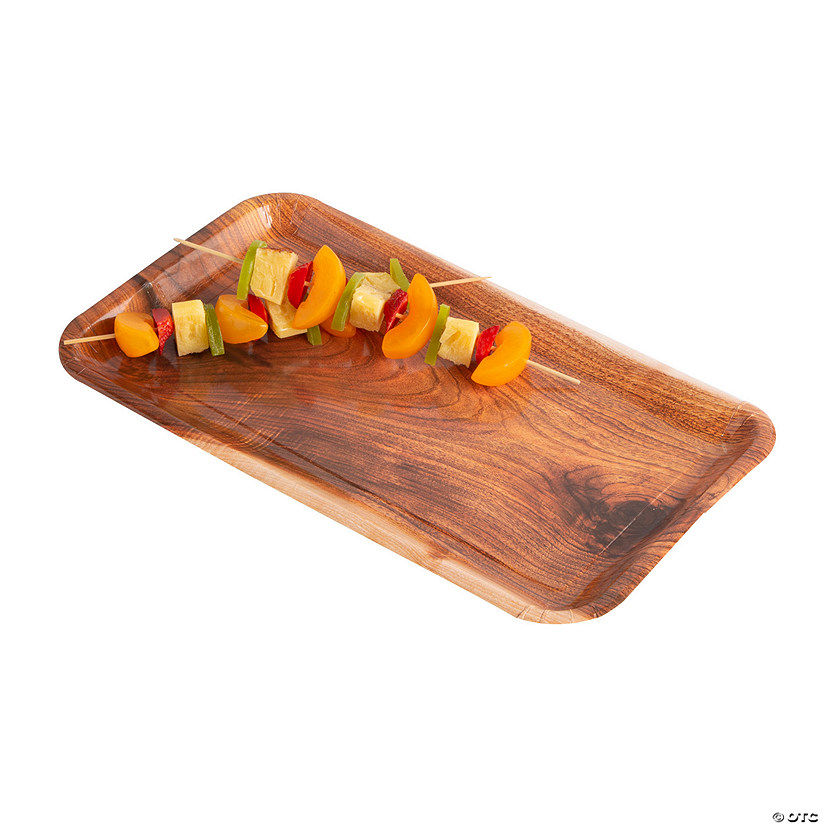 Faux Wood Plank Paper Serving Trays - 3 Pc. Image