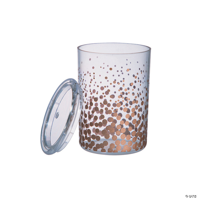 Favor Containers with Rose Gold Dots Oriental Trading