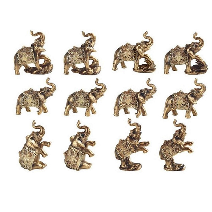 FC Design 12-PC Mini Thai Elephant in Gold Statue Decoration Figurine ...