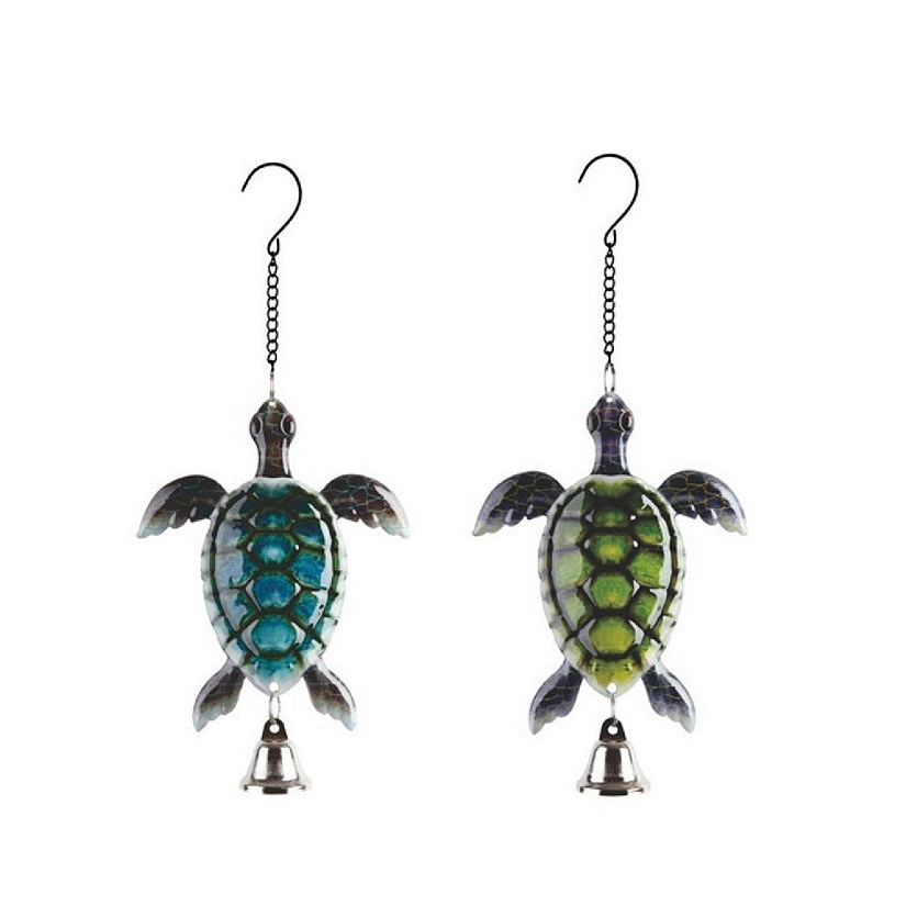FC Design 2-PC Blue and Green Sea Turtle Ornaments 11" Long Home Decoration Marine Life Figurine Image