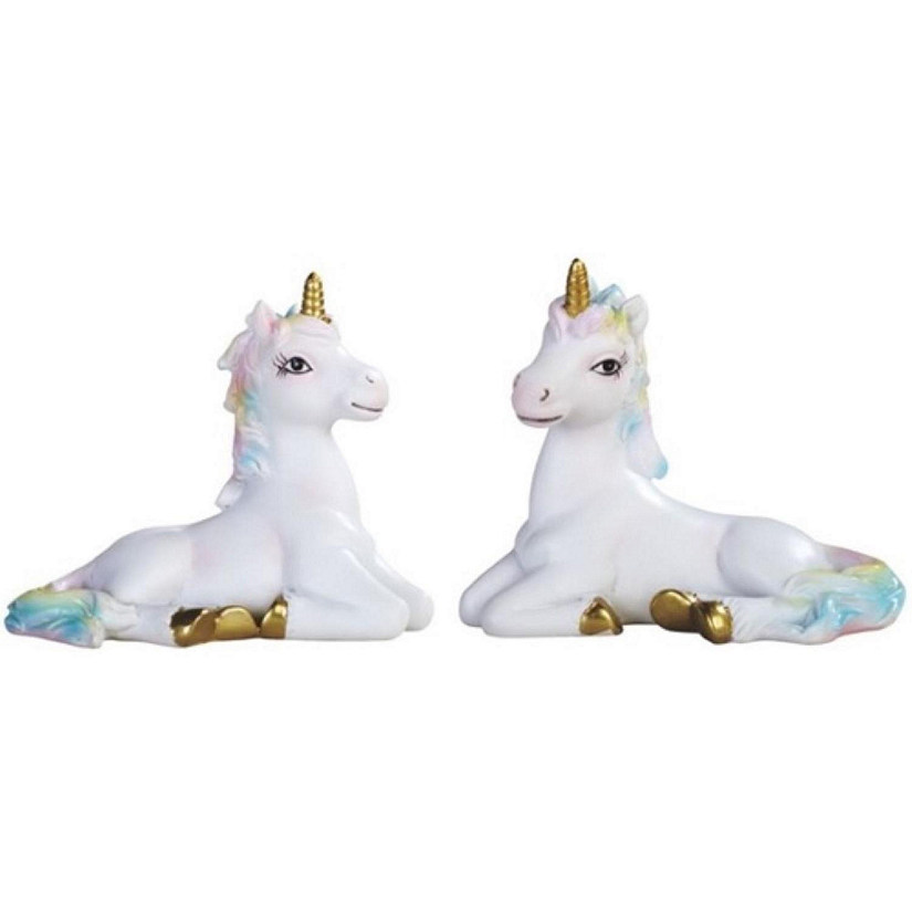 FC Design 2-PC Lucite Unicorn with Rainbow Mane 3.5"W Fantasy Decoration Figurine Set Image