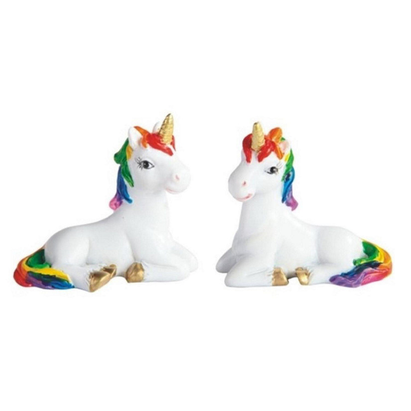 FC Design 2-PC Unicorn with Rainbow Mane Set 3.25"W Statue Fantasy Decoration Figurine Image