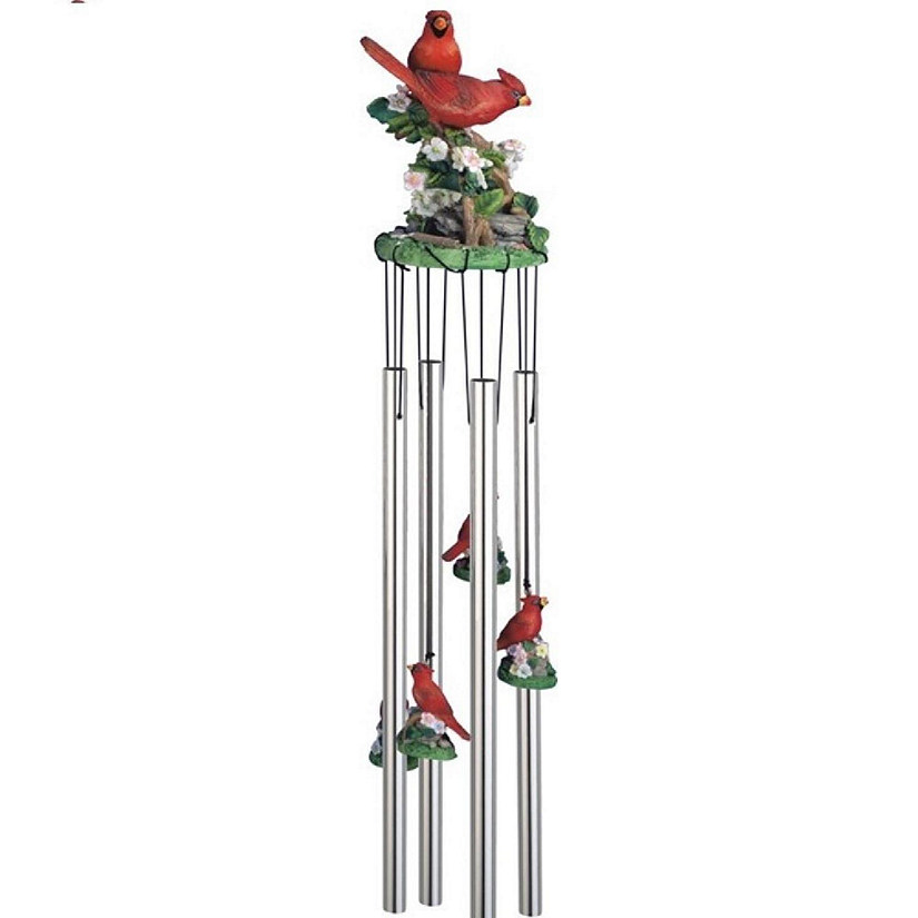FC Design 23" Long Northern Cardinals Round Top Wind Chime Garden Patio Decoration Image