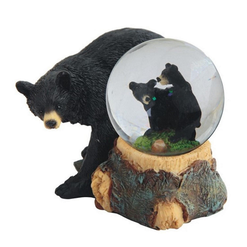 FC Design 3.5"H Black Bear Glitter Snow Globe Decoration Figurine Image