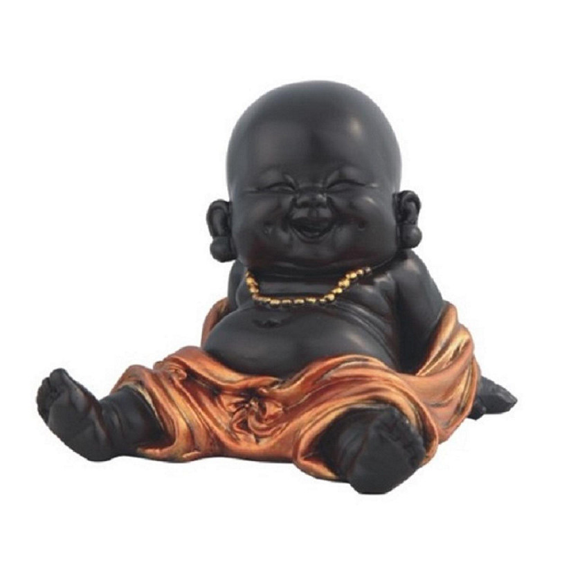 FC Design 3.5"W Little Buddhist Monk in Golden and Black Statue Feng Shui Decoration Religious Figurine Image