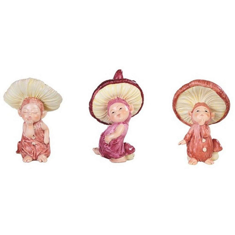 FC Design 3-PC Miniature Cutie Baby Mushroom in Different Poses 2.75"H Statue Decoration Figurine Set Image