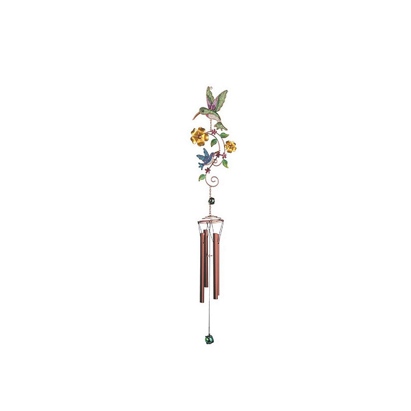 FC Design 34" Long Hummingbird with Flower Suncatcher Wind Chime Garden Patio Decoration Image