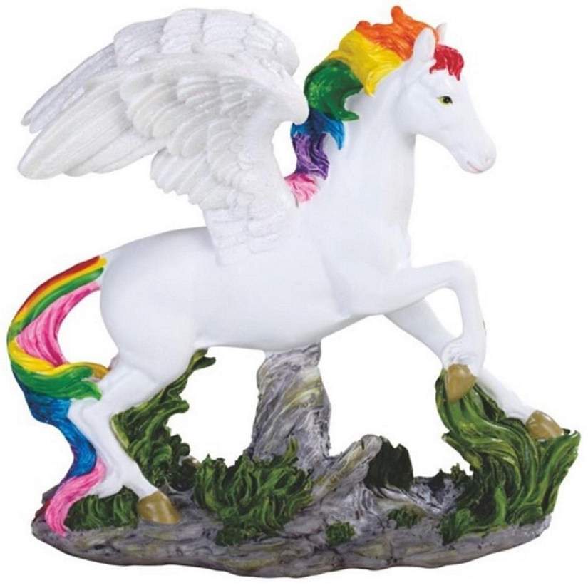 FC Design 5.5"W Pegasus with Rainbow Mane Statue Fantasy Unicorn Decoration Figurine Image