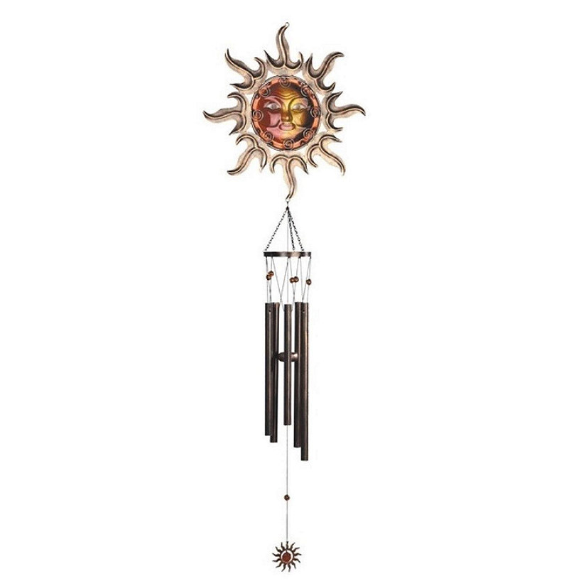 FC Design 50" Long Red Mystical Gem Wind Chime with Small Dangled Sun Celestial Wind Chime Image