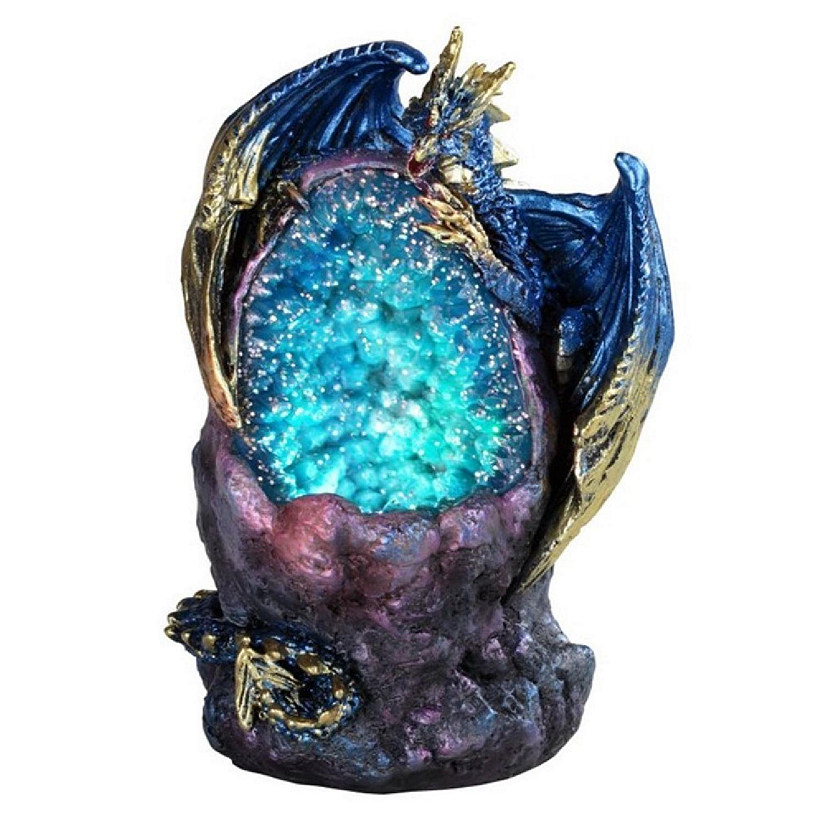 FC Design 5"H Blue Dragon with LED Blue/Purple Faux Crystal Stone Statue Fantasy Decoration Figurine Image