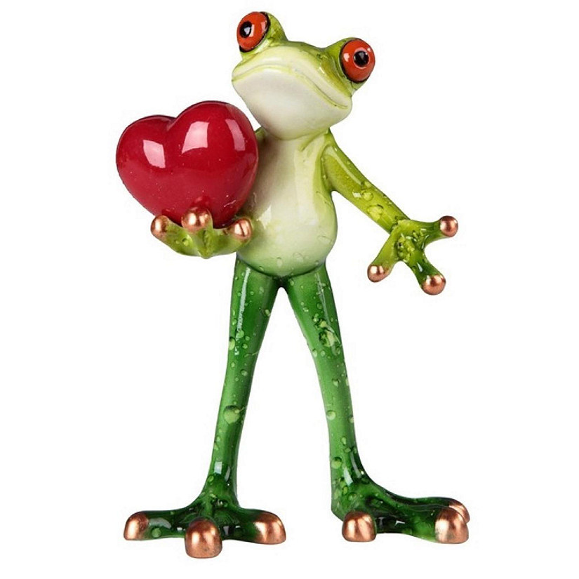 FC Design 6H Lovely Tree Frog with Red Heart Statue Animal Decoration Figurine Home Room Decor