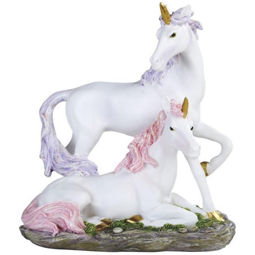 FC Design 6"H Pink and Purple Hair Unicorn Couple Statue Fantasy Decoration Figurine Image