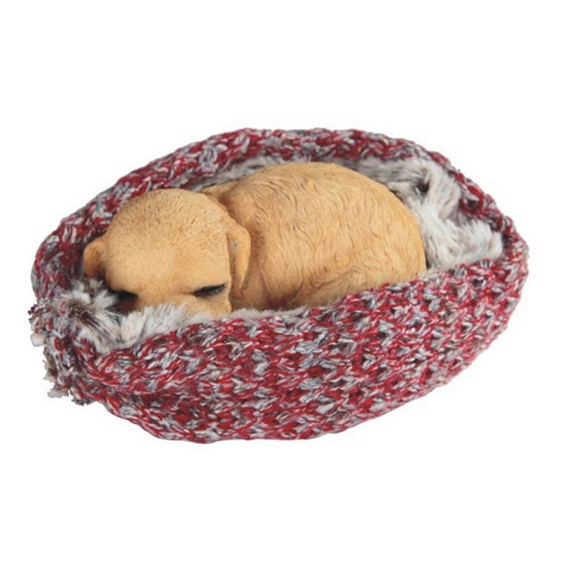 FC Design 6"W Golden Labrador Puppy Dog Sleeping in Woven Blanket Decoration Figurine Image