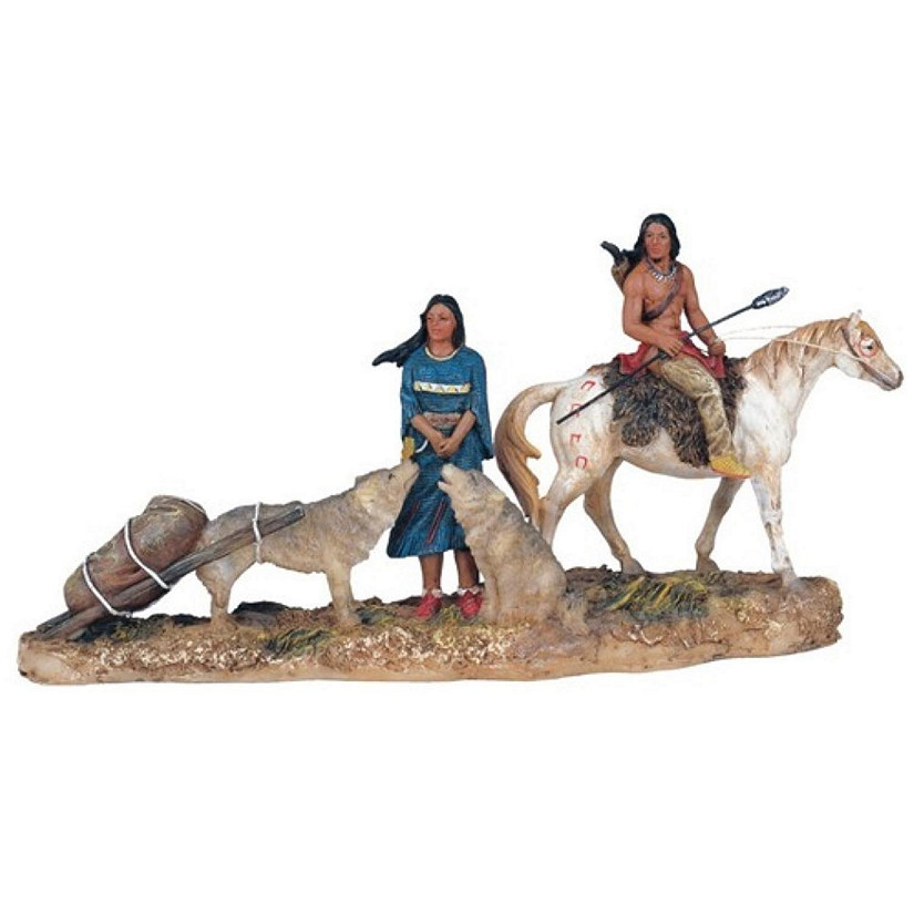 FC Design 9"H Indian Couple Statue Native American Decoration Figurine Image
