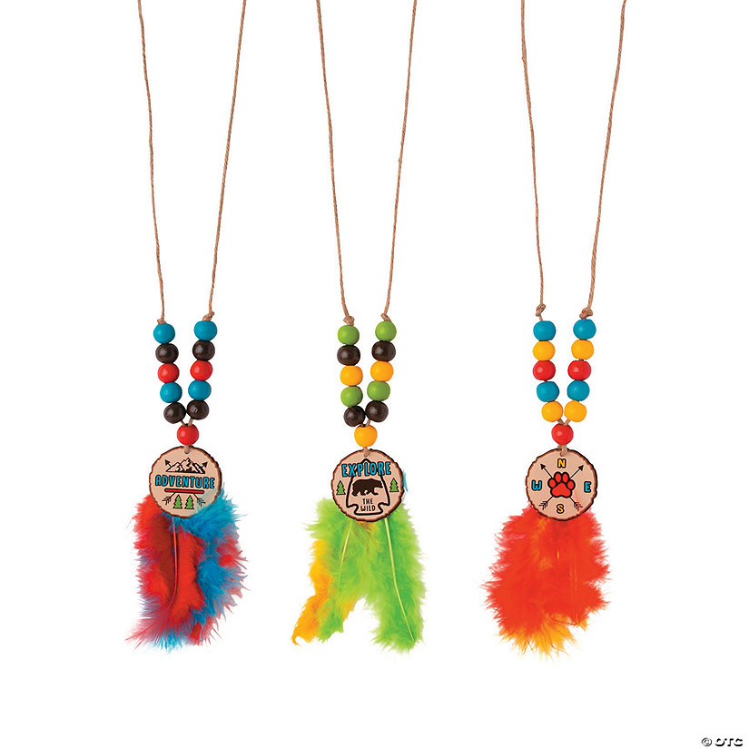 Feather Necklace Craft Kit - Makes 12 Image
