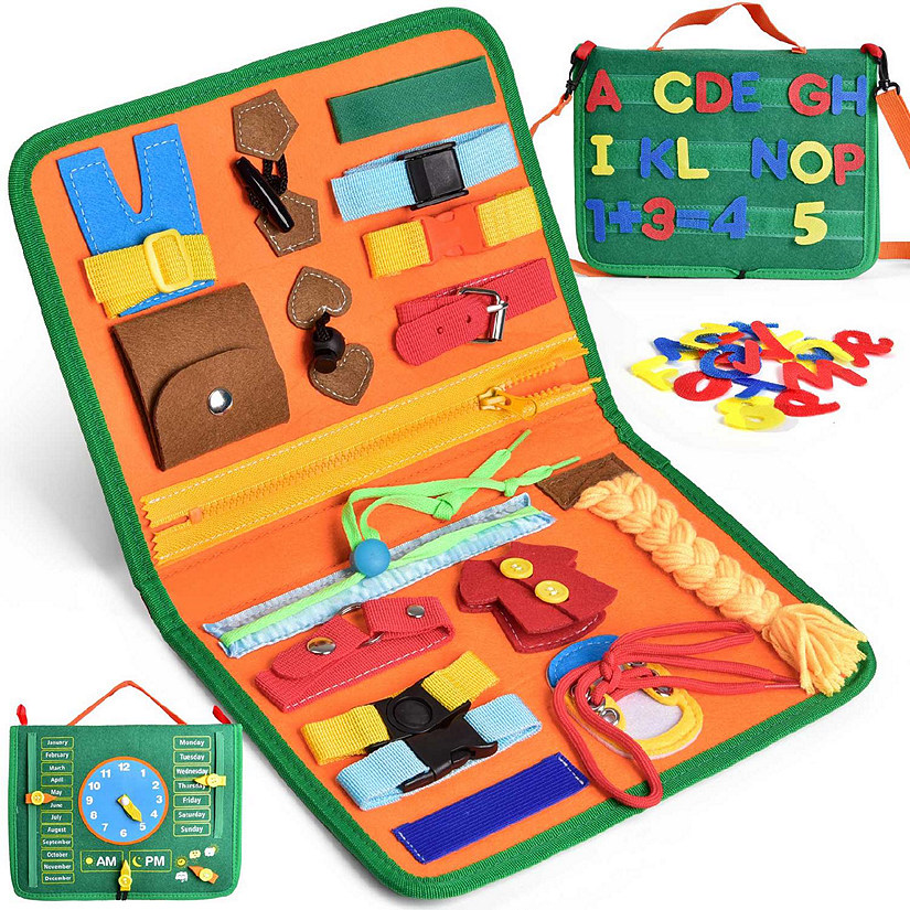 Felt Busy Board Montessori Toys for Kids Learning Fine Motor Skills Sensory Board Image