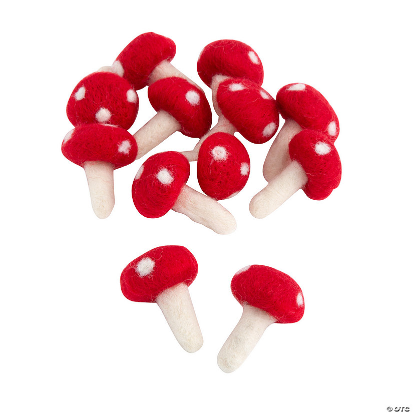 Felt Mushrooms - 12 Pc. Image