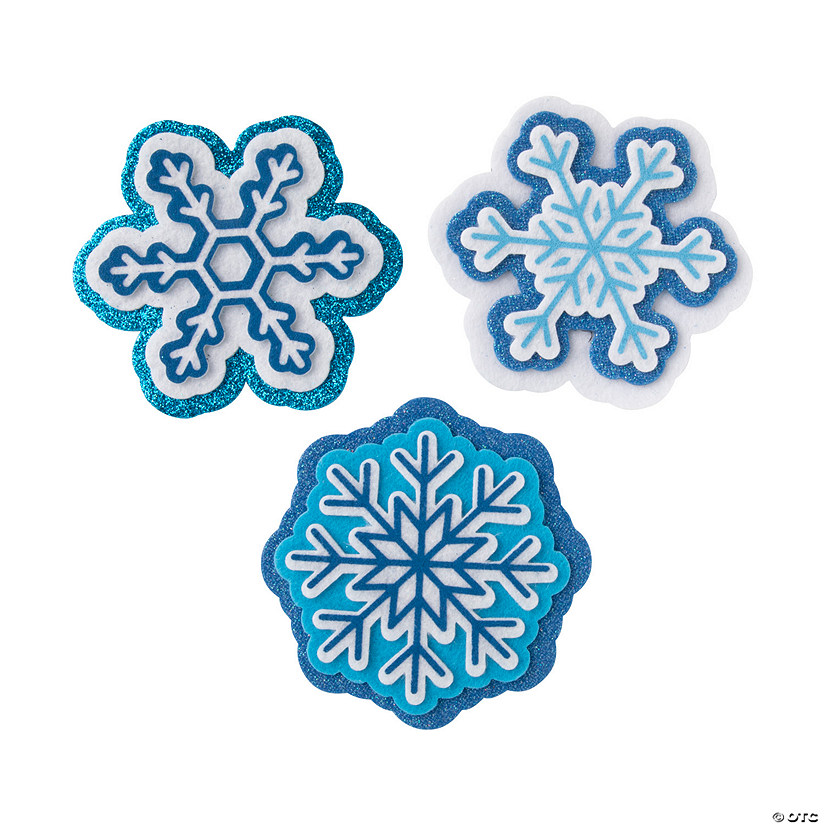 Felt Winter Snowflake Magnet Craft Kit - Makes 12 Image